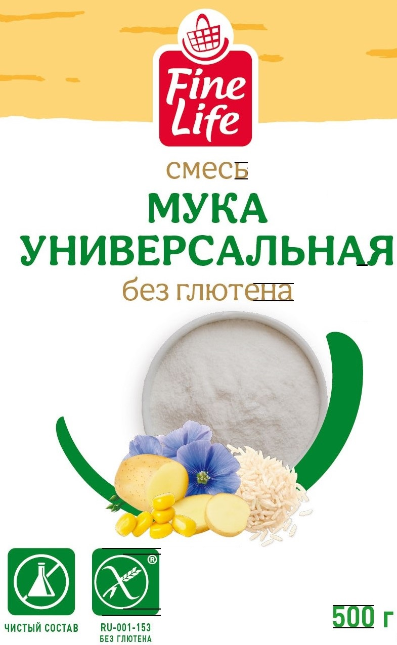 Fine Life Мука универсальная без глютена, 500г