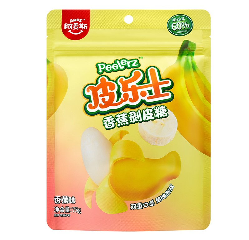 Конфеты жевательные Amos с соком банана, 75г