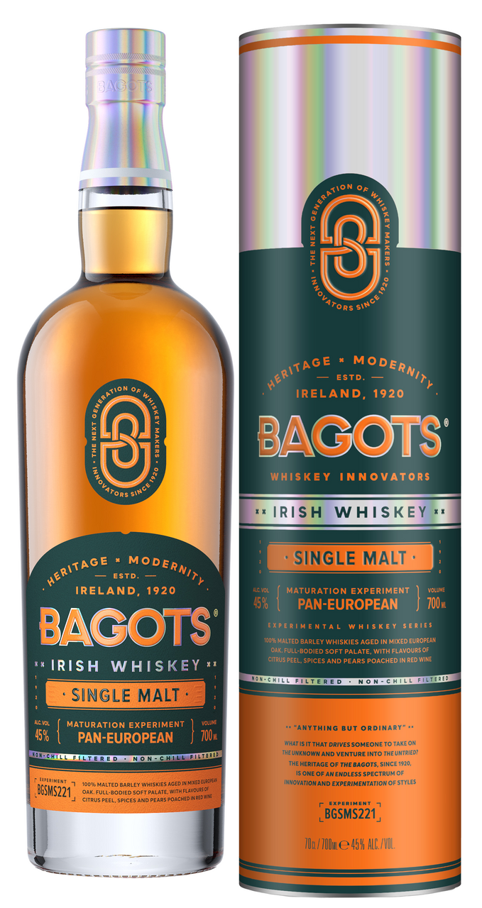 Изображение товара Виски Bagots Single Malt 0.7л в подарочной упаковке Ирландия