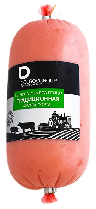 Ветчина Dolgovgroup Традиционная из мяса птицы, 400г
