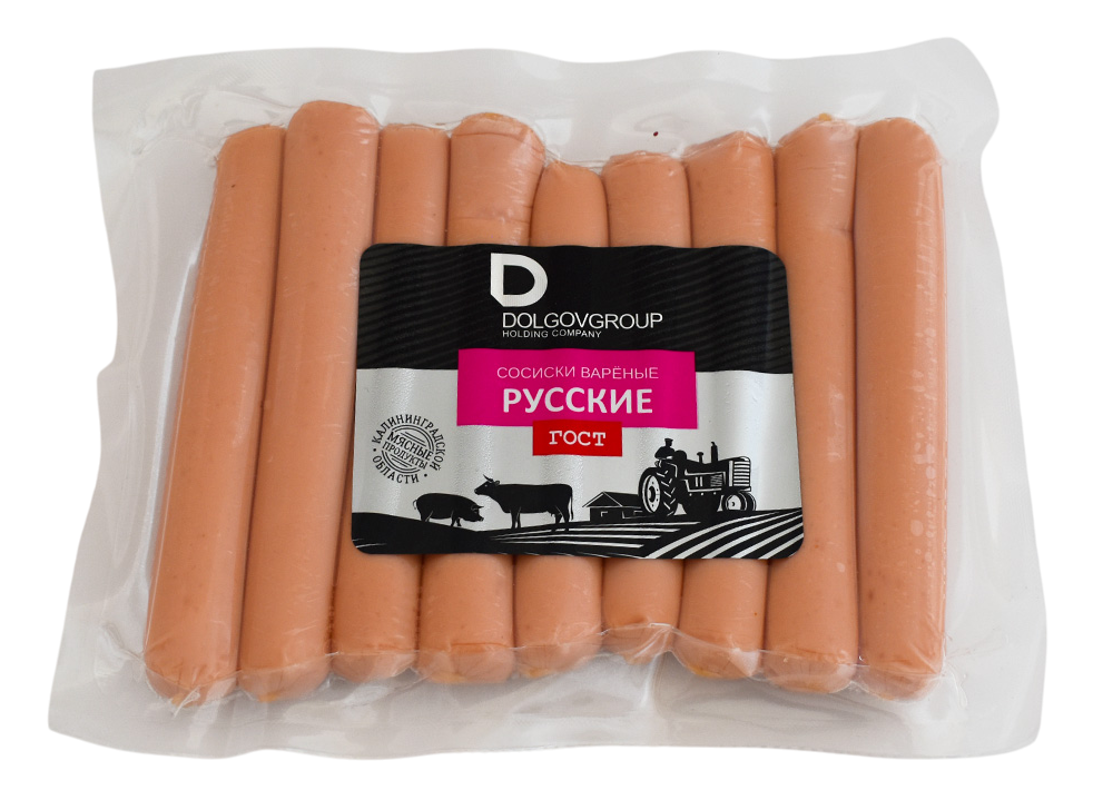Сосиски Dolgovgroup Русские вареные, 350г