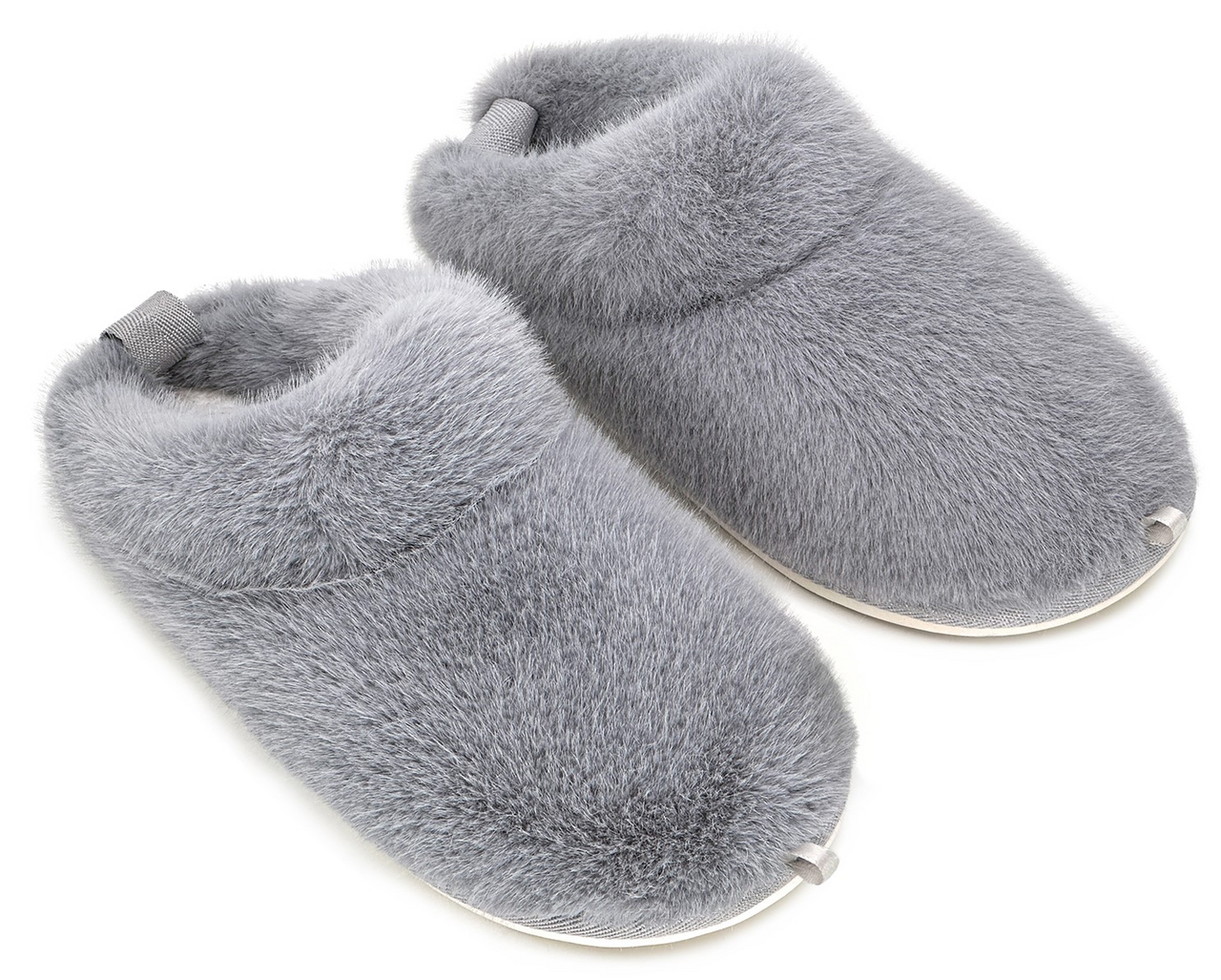 Тапочки женские Lucky Land короткие угги норка серо-голубые