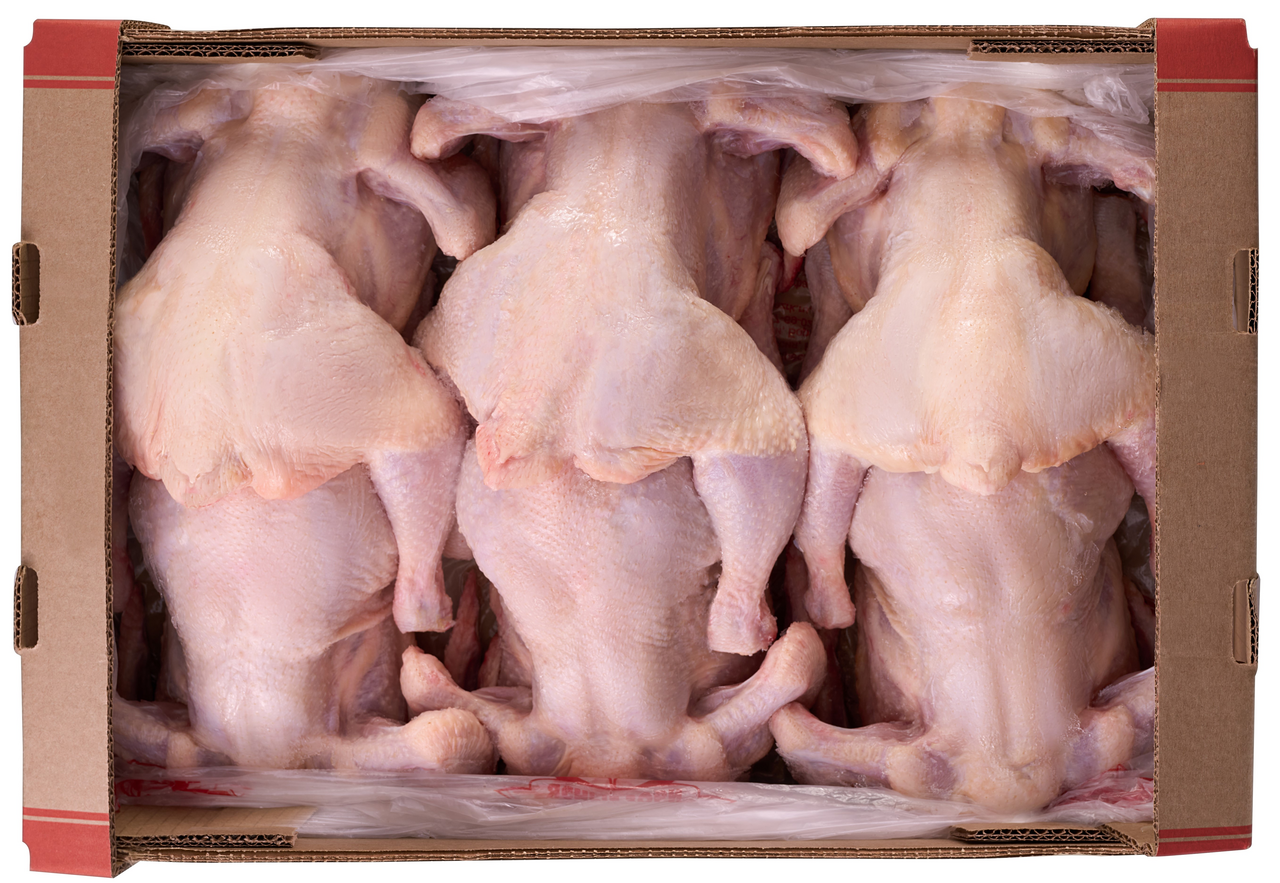 Тушки цыплят-бройлеров Ясные зори потрошеные охлажденные, ~13кг
