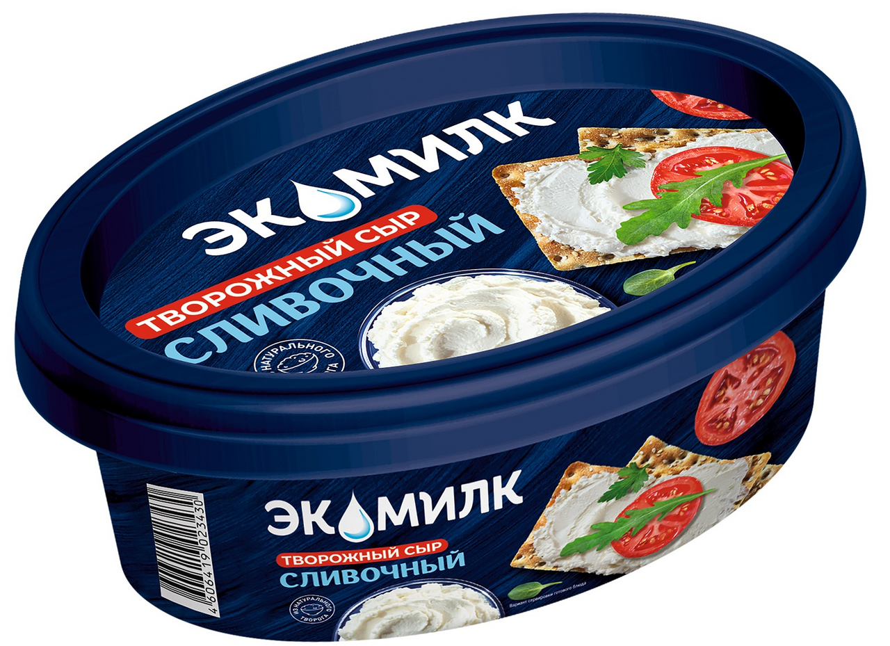 Сыр творожный Экомилк сливочный 60%, 120г