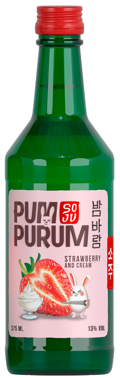 Аперитив Soju Pum Purum клубника со сливками, 0.375л