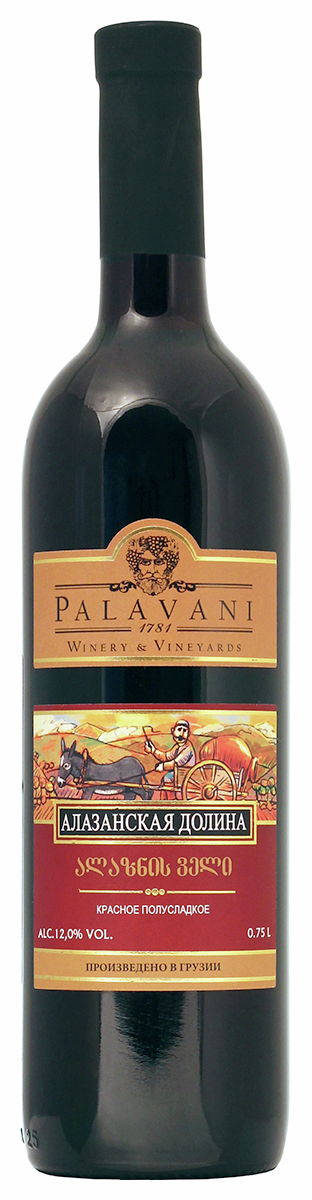 Вино Palavani Алазанская долина красное полусладкое, 0.75л
