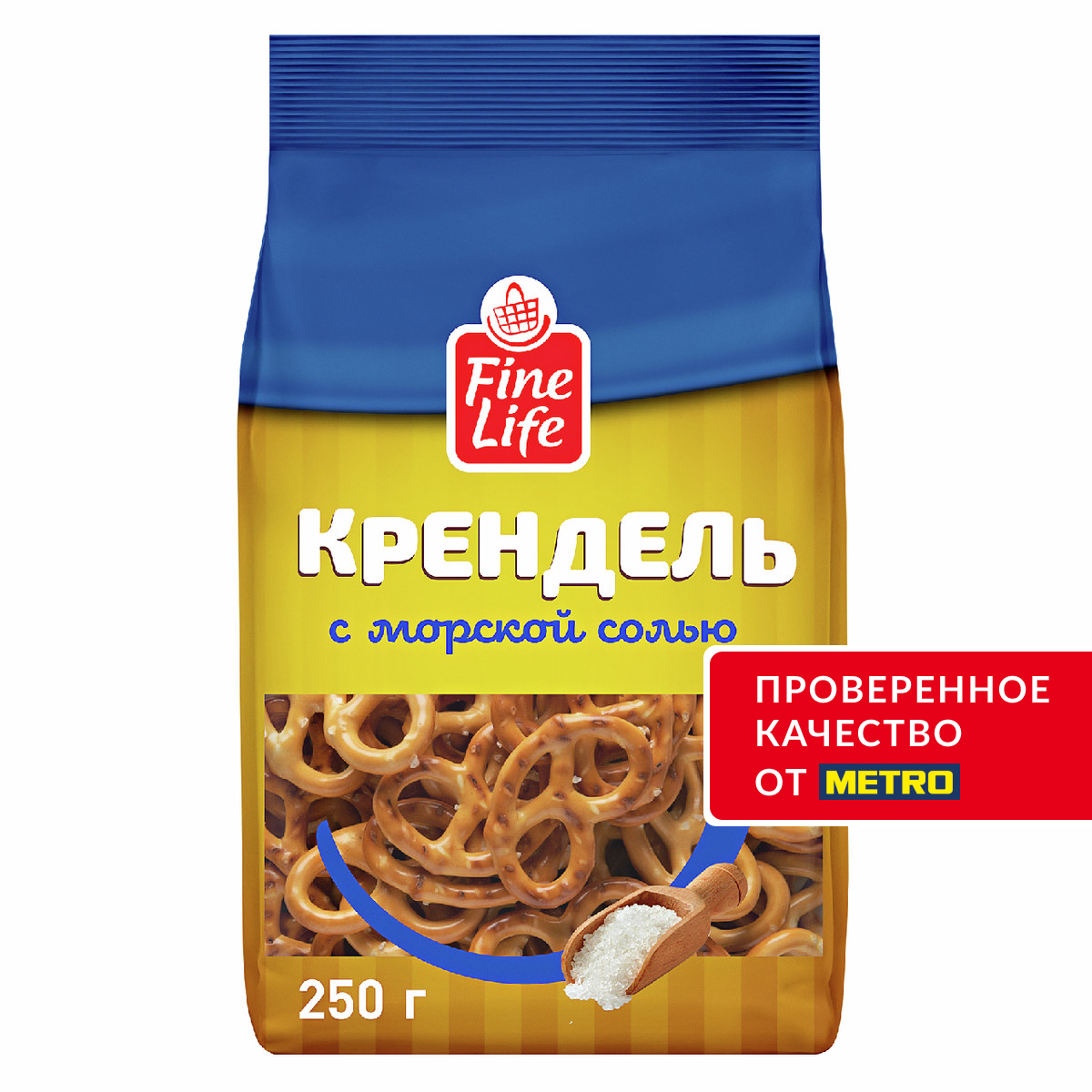Fine Life Крендель с морской солью, 250г