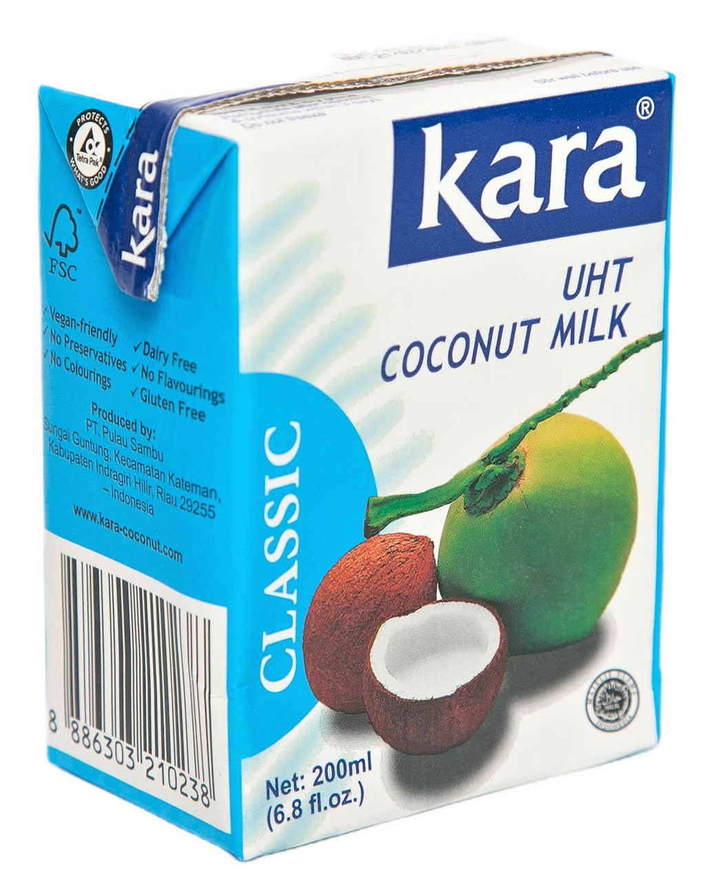 Молоко кокосовое Kara Classic пастеризованное 17%, 200мл