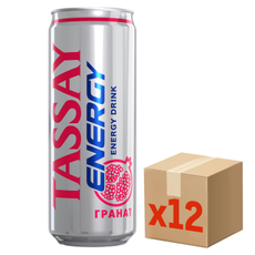 Напиток энергетический Tassay Energy Гранат, 450мл x 12 шт