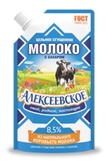 Молоко сгущенное Алексеевское Молоко цельное с сахаром 8.5%, 270г