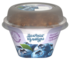 Йогурт Молочная культура безлактозный черника и гранола 2.7-3.5%, 130г