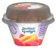 Йогурт Молочная культура безлактозный дыня с малиной и гранолой 2.7-3.5%, 130г