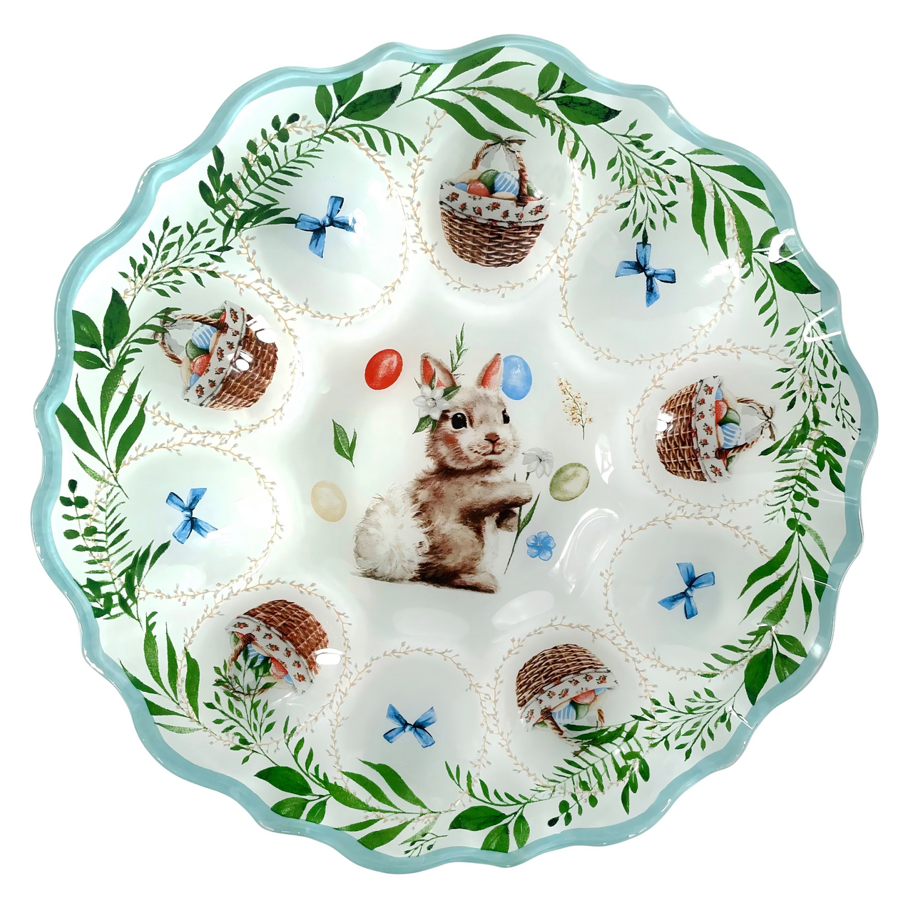Тарелка Kukina Raffinata Пасхальный кролик для 10 яиц, 25см