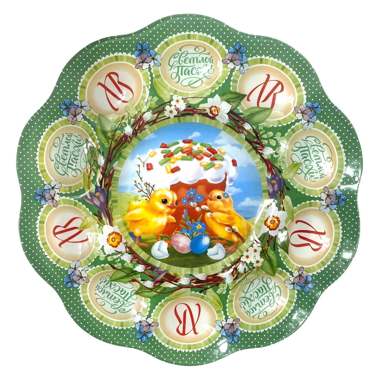 Изображение товара Тарелка Kukina Raffinata Светлая Пасха для 10 яиц в ассортименте, 25см