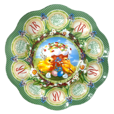 Тарелка Kukina Raffinata Светлая Пасха для 10 яиц в ассортименте, 25см