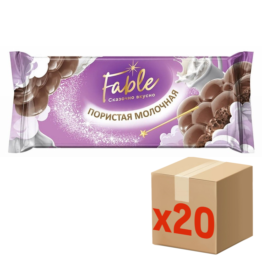 Плитка кондитерская Fable молочная пористая, 90г x 20 шт