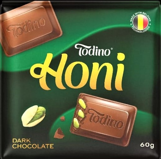 Шоколад Todino Honi темный с фисташками, 60г