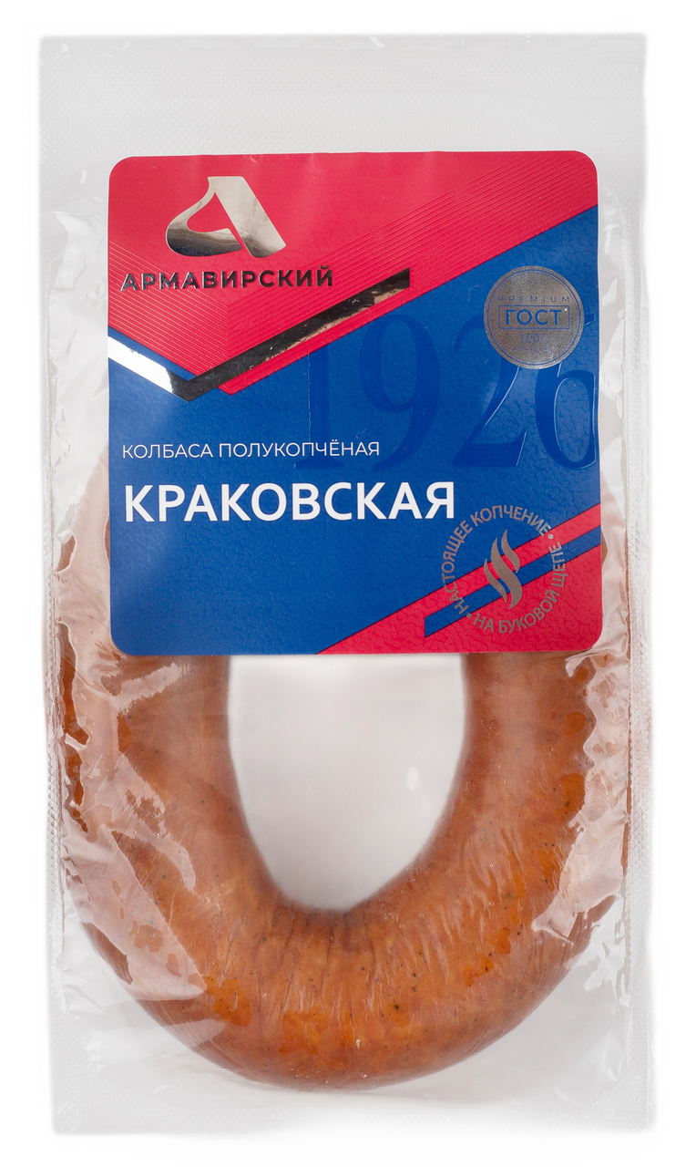 Колбаса Армавирский МК Краковская полукопченая, ~350г