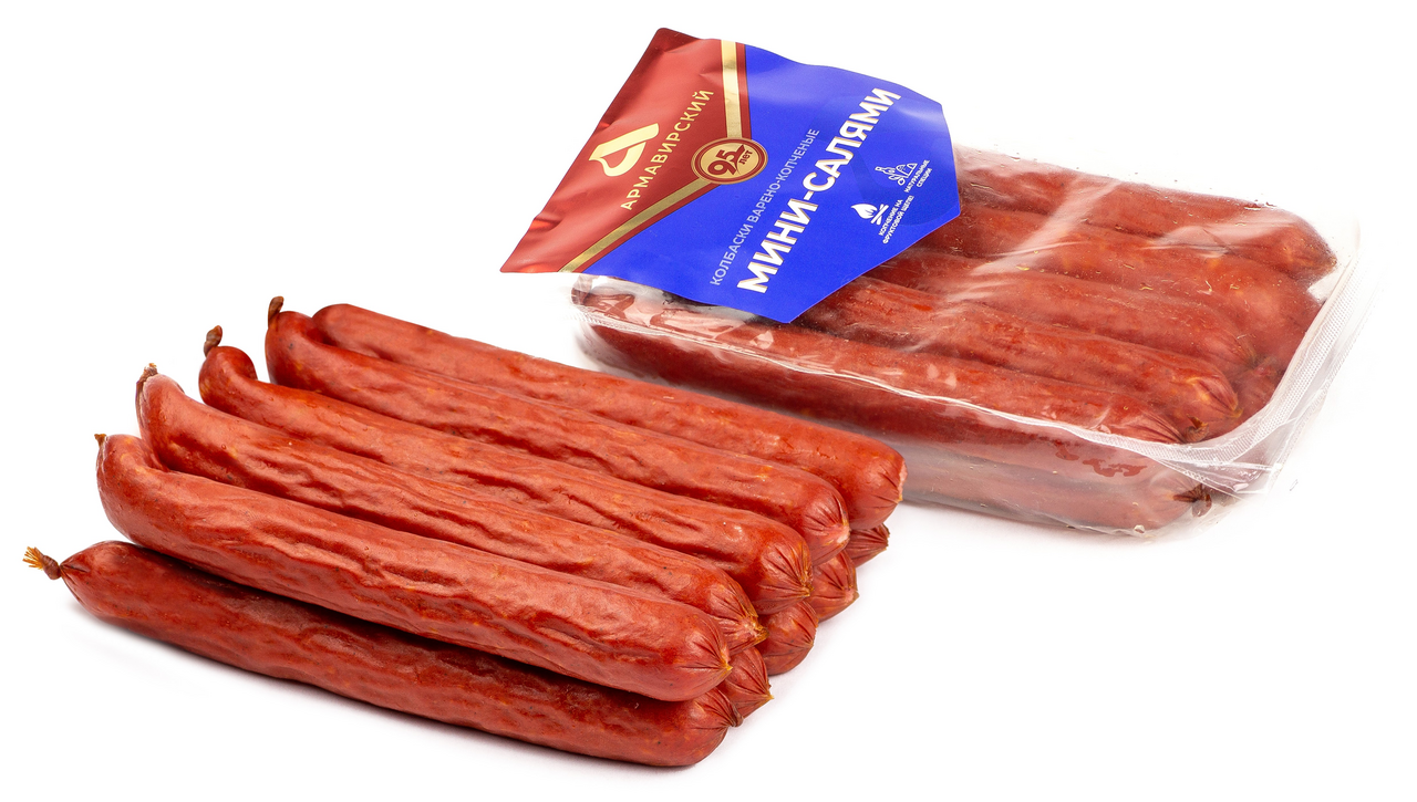 Мини-салями Армавирский МК варено-копченые, ~500г