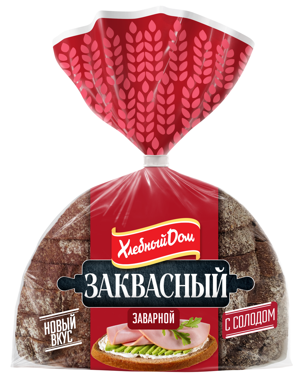 Хлеб Хлебный дом заварной с солодом нарезка, 350г