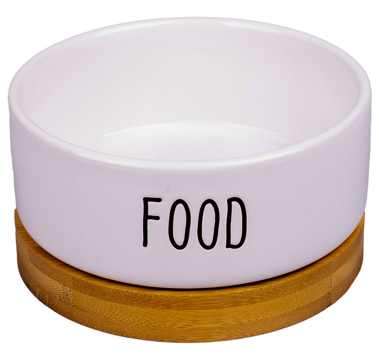 МИСКА MR.KRANCH КЕРАМИКА 340МЛ БЕЛАЯ НА БАМБУК ПОДСТАВКЕ