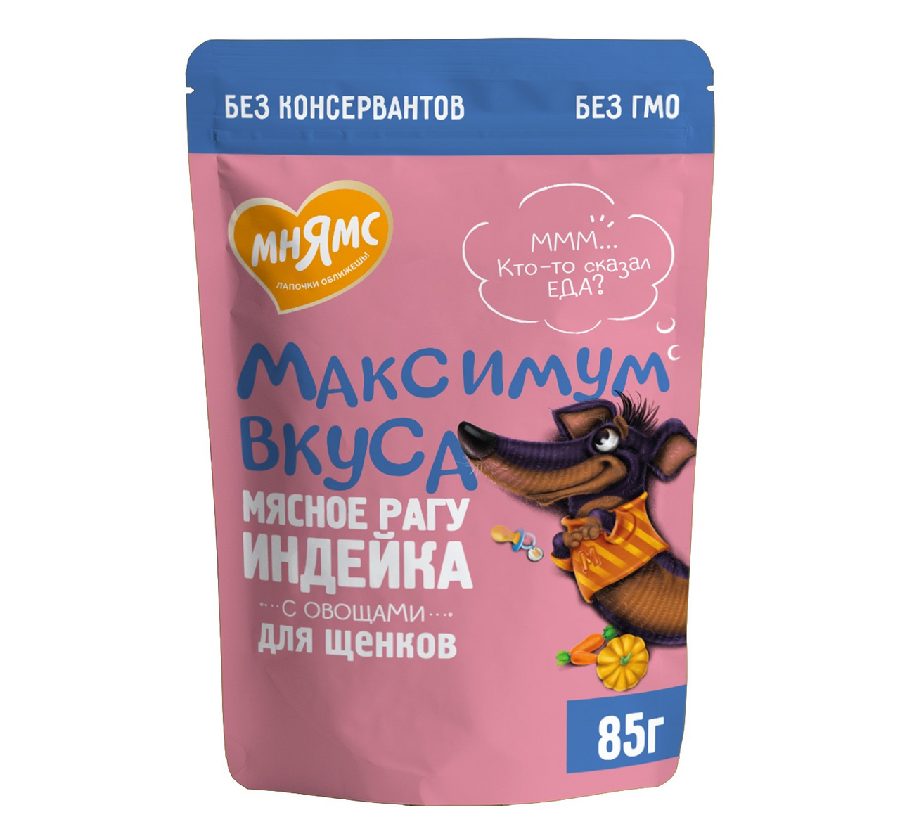 Корм влажный Мнямс для щенков мясное рагу с индейкой и овощами, 85г