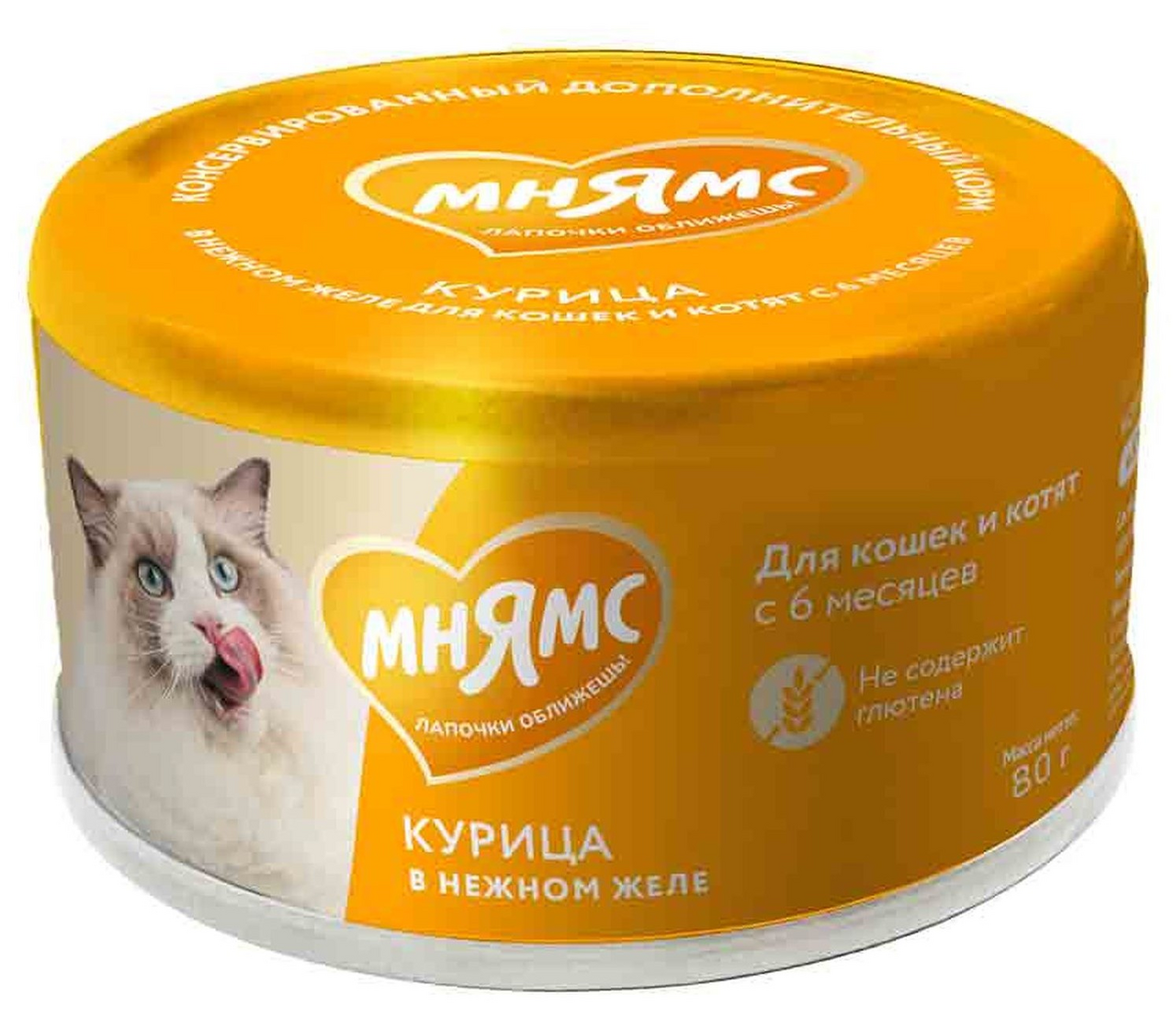 Корм влажный Мнямс для кошек курица в желе, 80г