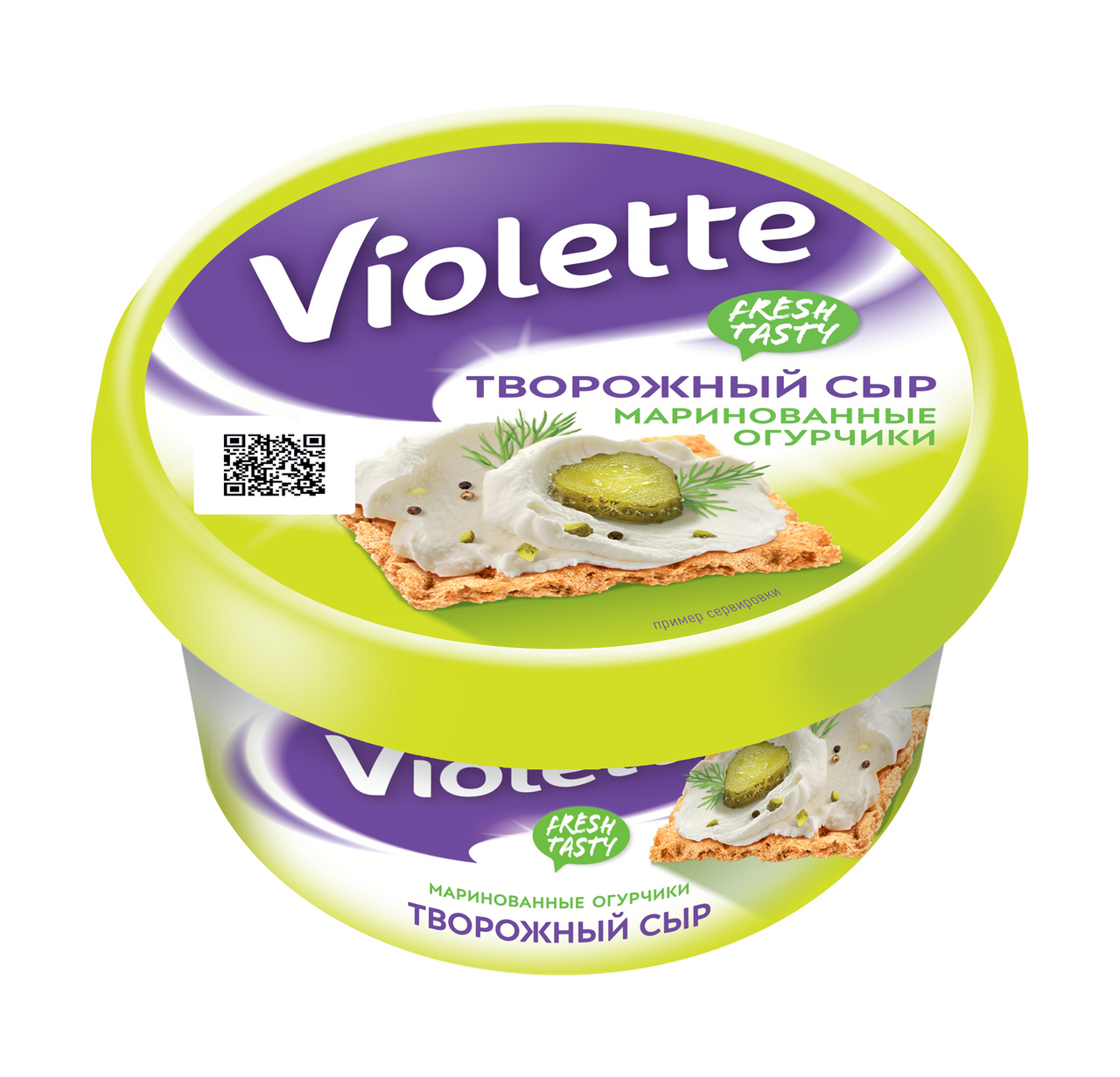 Сыр творожный Виолетта Violette маринованные огурчики, 140г купить с  доставкой на дом, цены в интернет-магазине