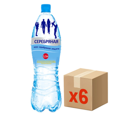 Вода Серебряная питьевая негазированная, 1.5л x 6 шт