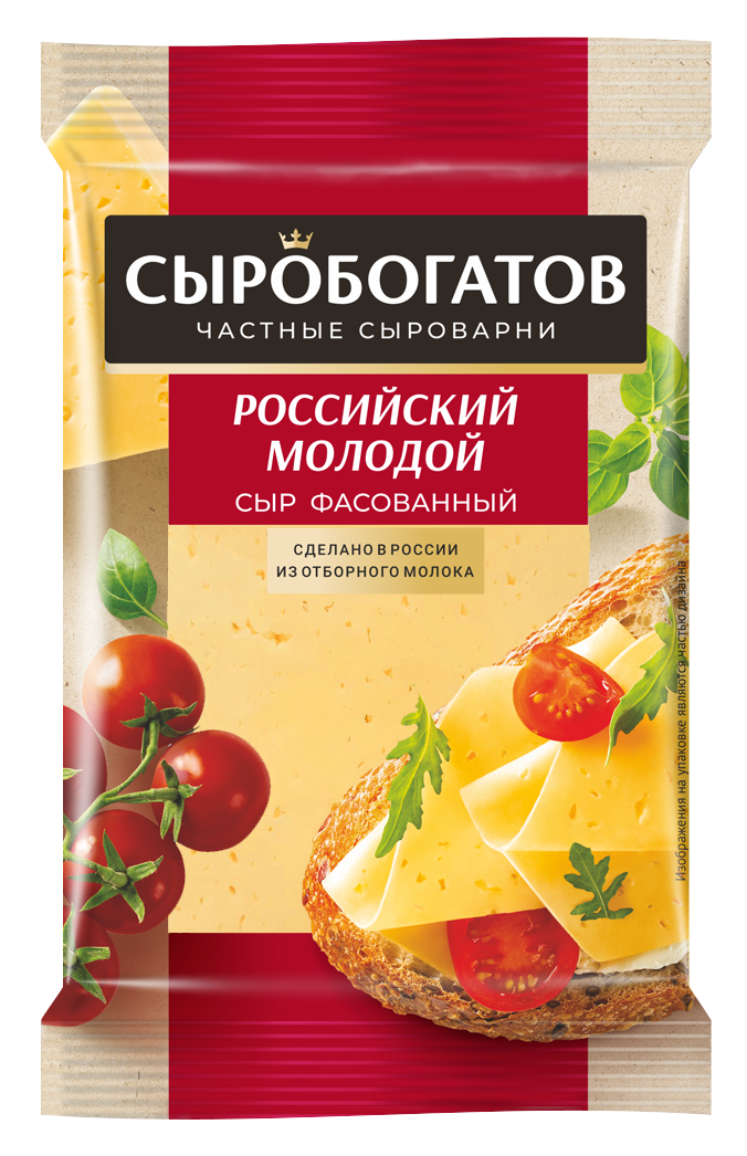 Сыр Сыробогатов Российский кусок 45%, 400г