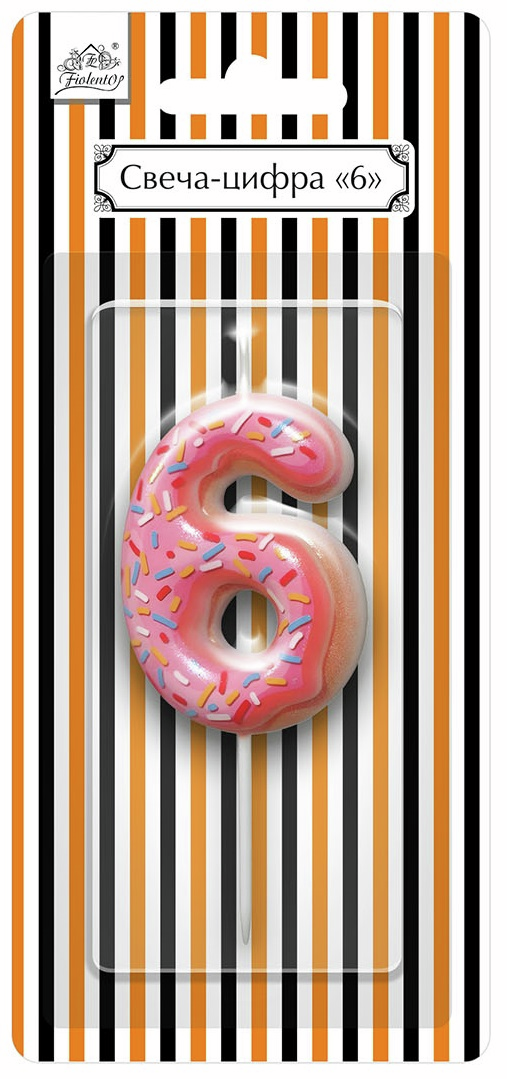 Свеча-цифра Fiolento Friendly Birthday 6