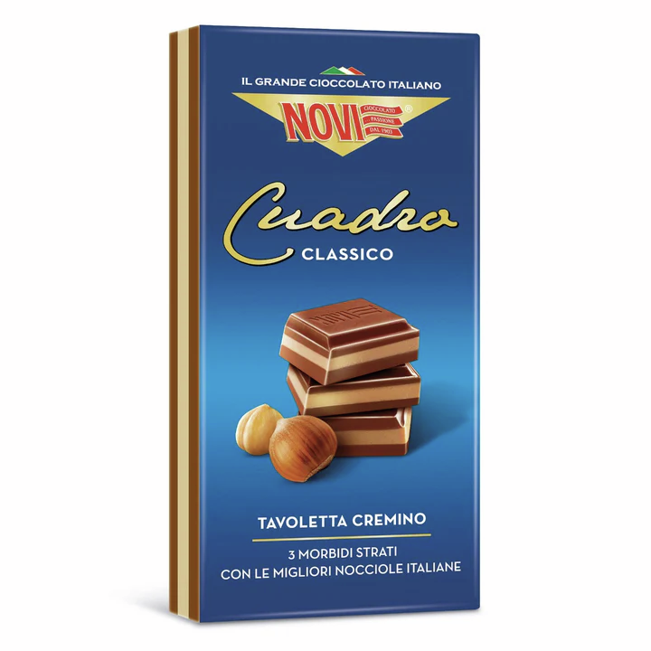 Шоколад Novi Cuadro Classico молочный ореховая начинка, 110г