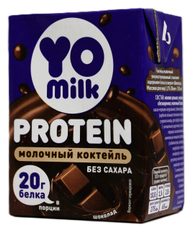 Коктейль молочный Yomilk Protein протеиновый шоколад 1.5%, 200мл