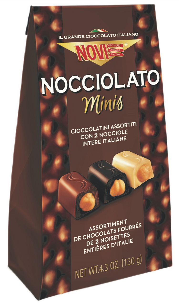Конфеты Novi Nocciolato Minis шоколадные ассорти фундук, 130г