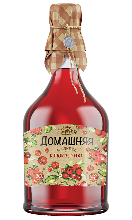 Наливка Домашняя клюквенная, 0.5л