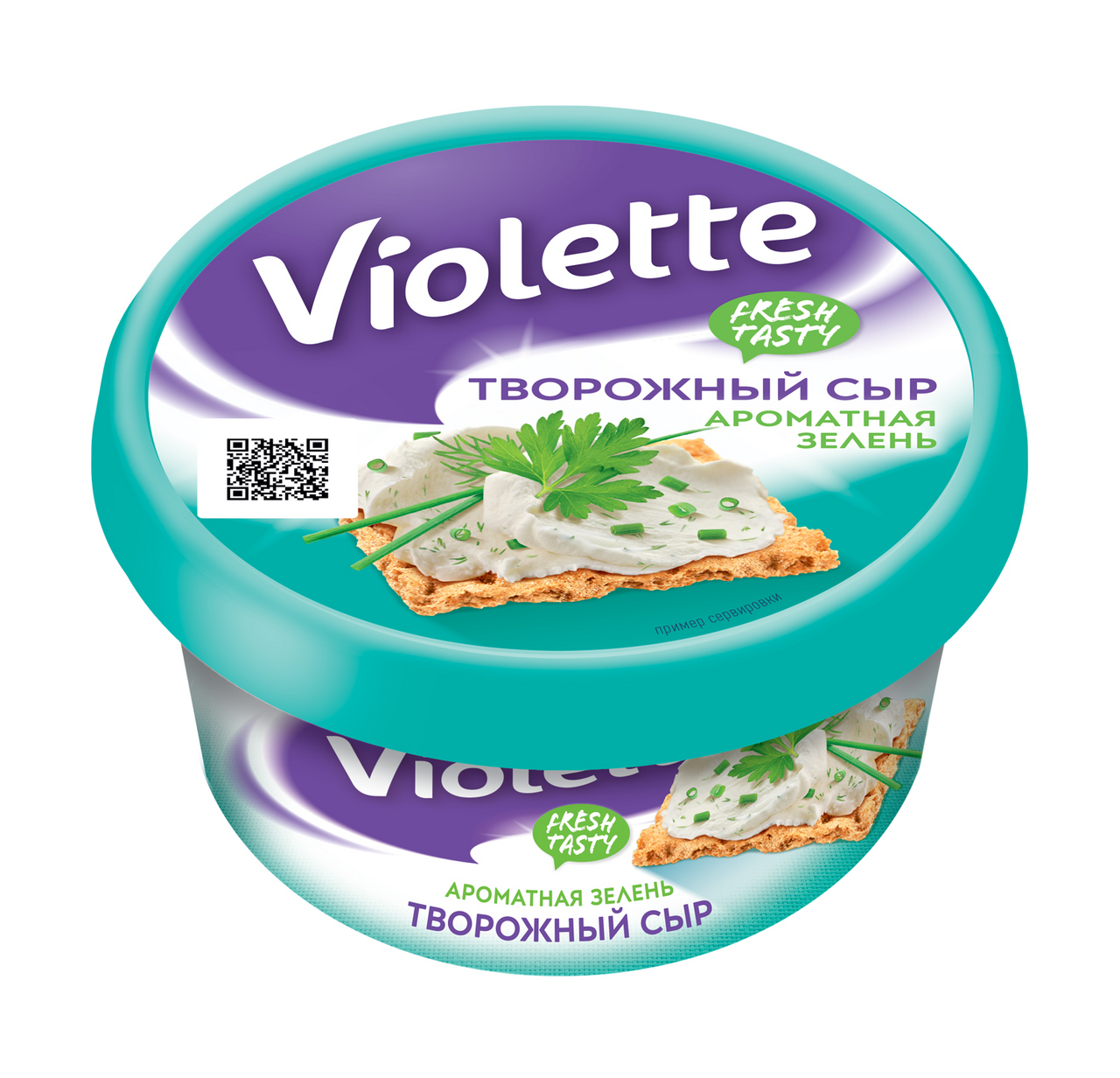 Сыр творожный VIOLETTE с зеленью, 140 г
