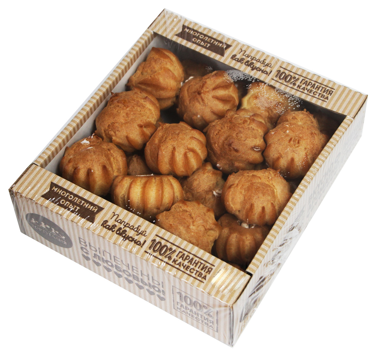 Пирожное Тортугалия Профитроли клубника, 300г