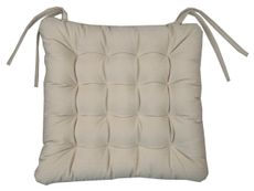 Сидушка 23rd Avenue Herringbone с завязками и тафингом кремовая, 38 x 38см