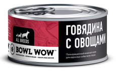 Корм влажный Bowl Wow для собак говядина и овощи, 100г