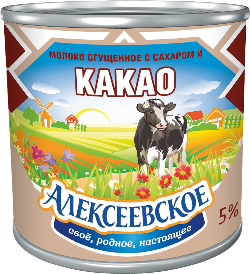 Сгущенное молоко с какао АЛЕКСЕЕВСКОЕ ту, 380г купить с доставкой на ...