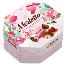 Конфеты Merletto шоколадные нуга с вишней и карамелью, 150г