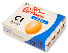 20ШТ ЯЙЦО КУРИНОЕ С1 СМЕТАНИНО МЫТОЕ ДЕЗИНФИЦИРОВАННОЕ