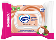 Влажная туалетная бумага Zemma с маслом Ши, 80 листов