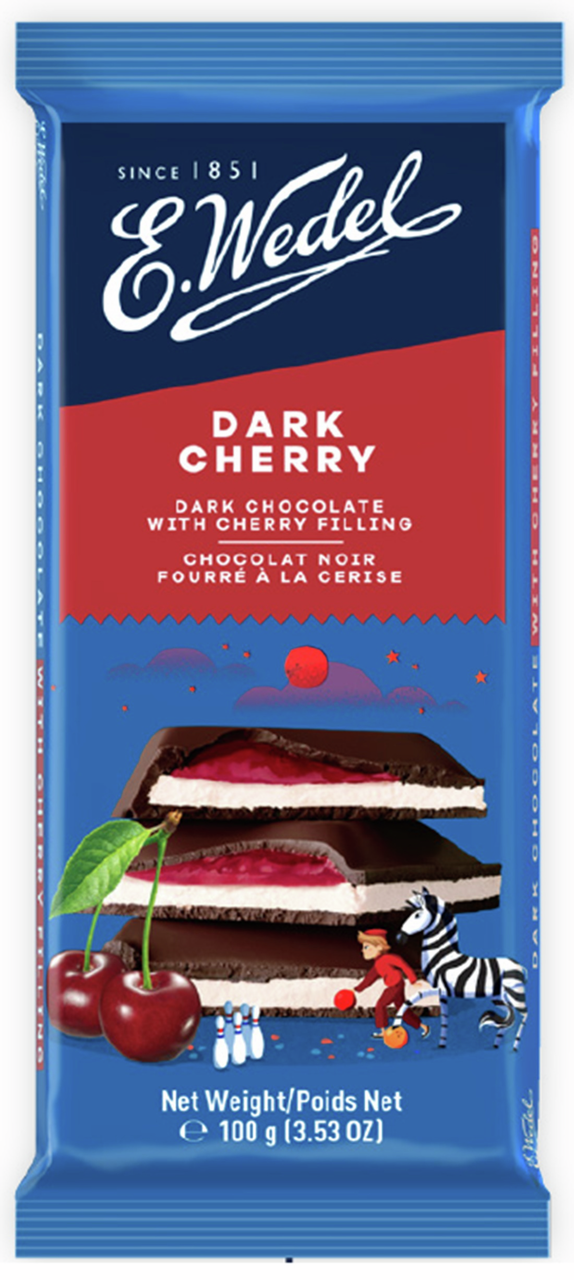 Шоколад E.Wedel темный с вишневой начинкой, 100г