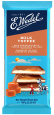 Шоколад E.Wedel молочный с начинкой тоффи, 100г