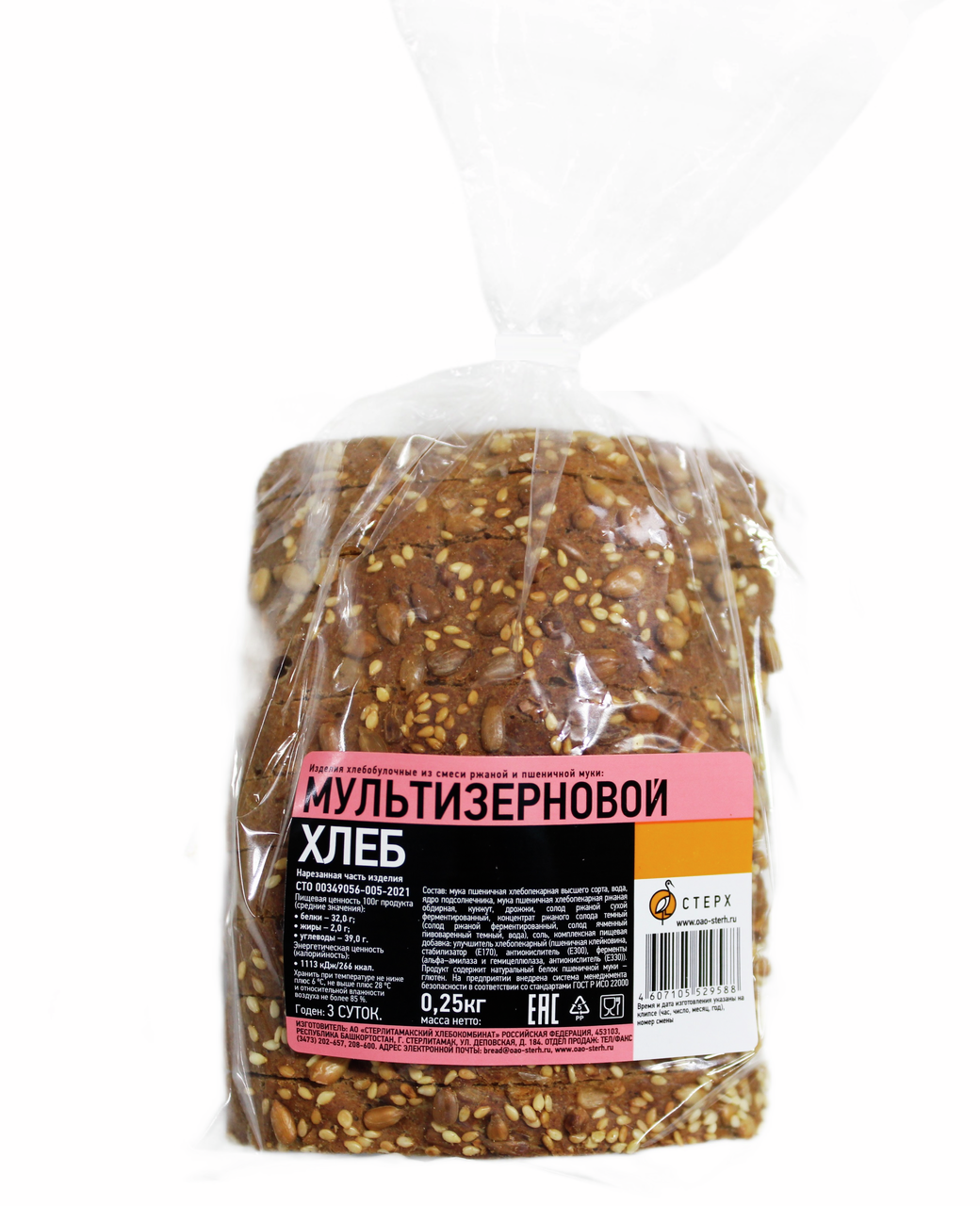 Хлеб Стерх мультизерновой нарезка, 250г