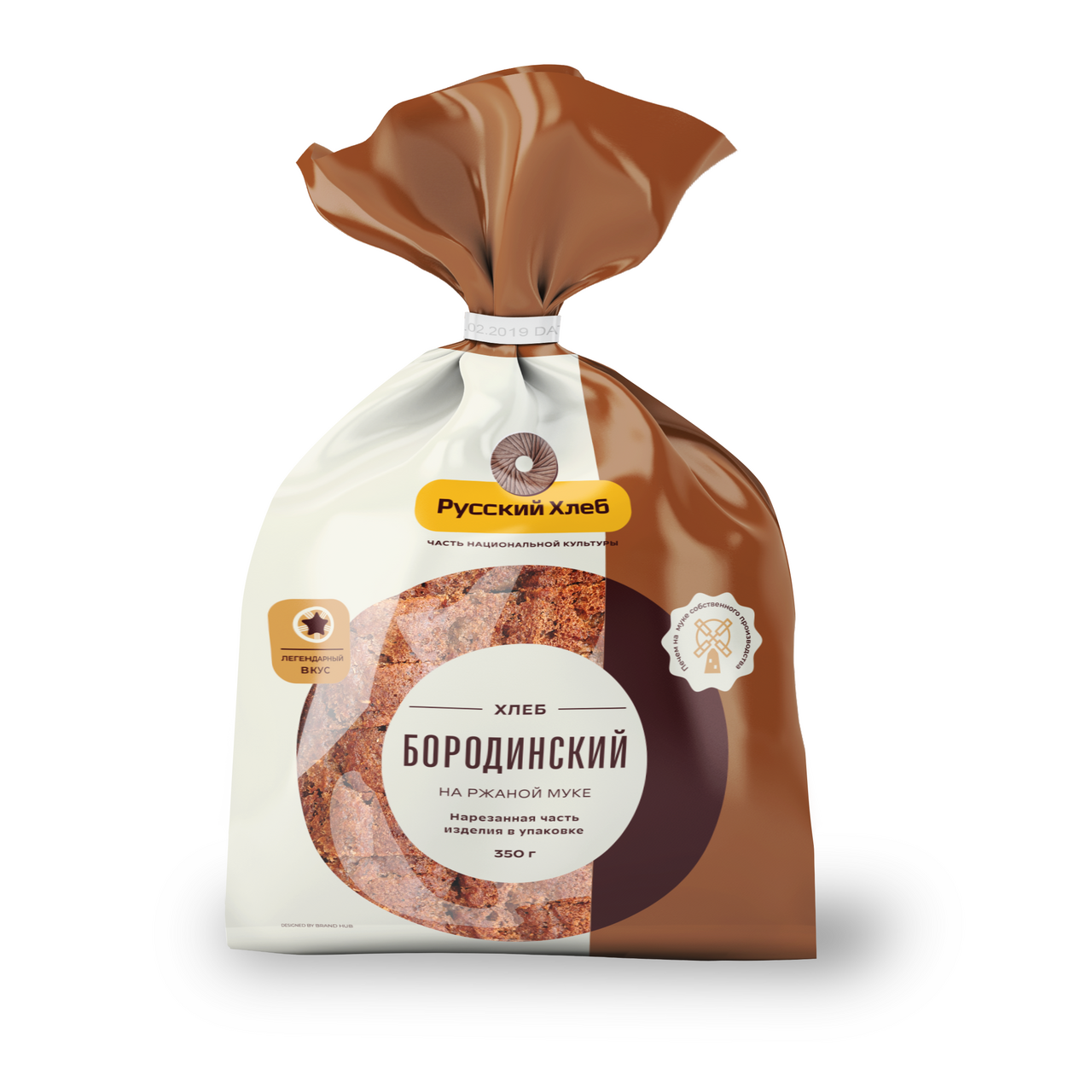Хлеб Русский хлеб Бородинский в нарезке, 350г