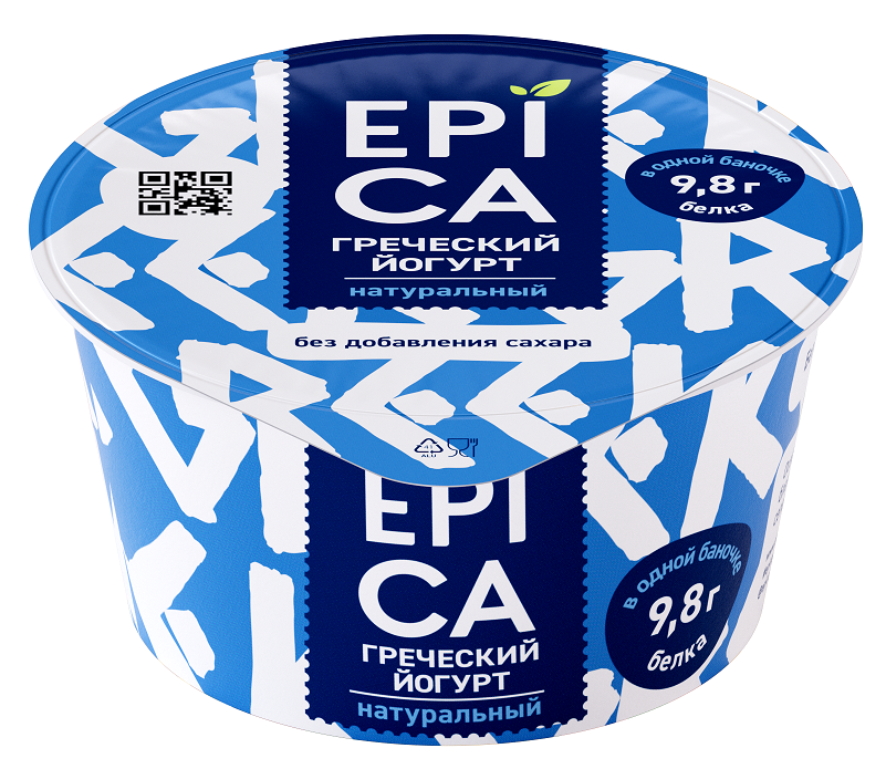 Йогурт Epica греческий натуральный без сахара 2.5%, 130г