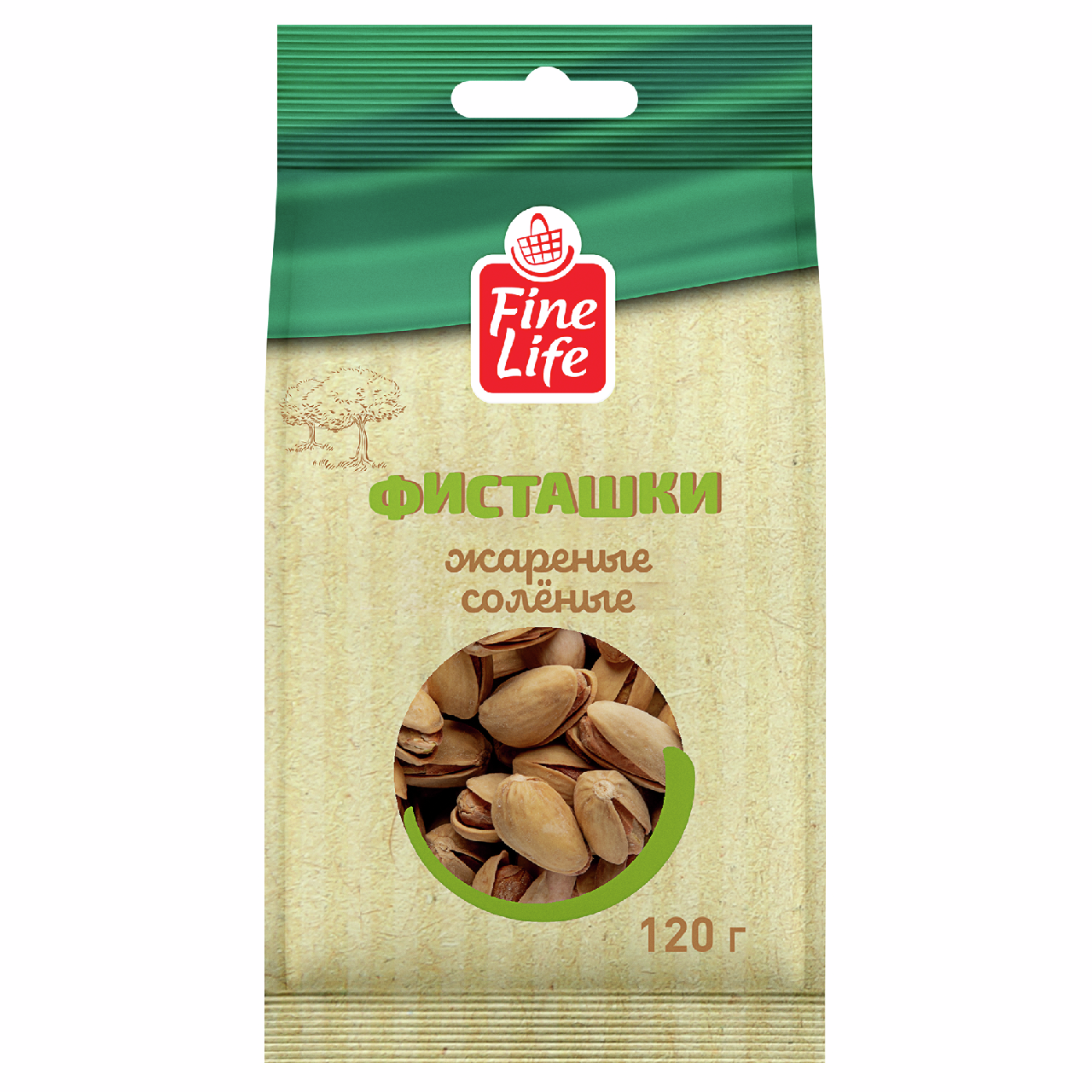 Fine Life Фисташки жареные соленые, 120г