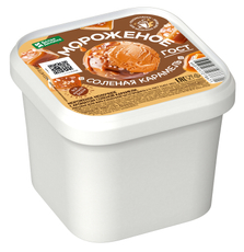 Мороженое молочное Белая долина соленая карамель, 450г